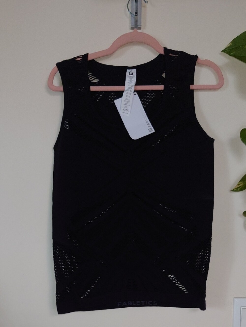 Fabletics Black Laser-Cut Performance Tank